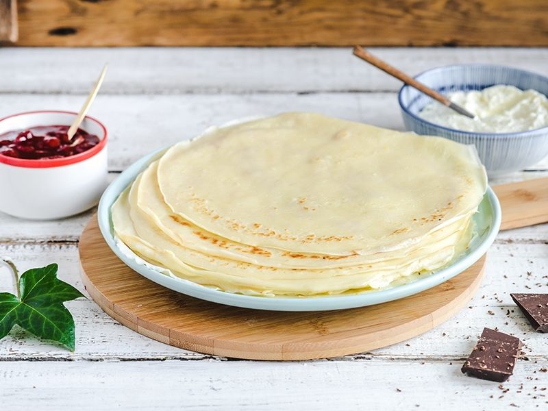 Placki do naleśników z mascarpone i dżemem